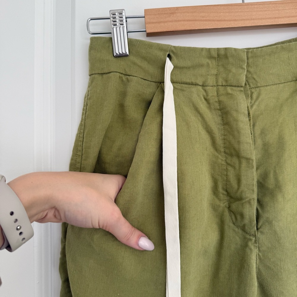 WILFRED | Linen blend Sage Green Cropped Trousers - Size 6 - Picture 5 of 12